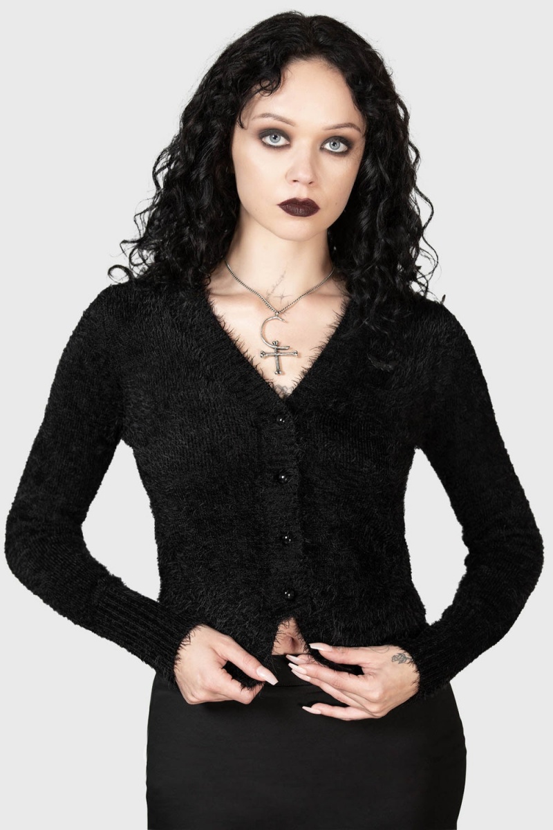 Killstar Chiroptera Cardigan Černé | JDOIVE-640