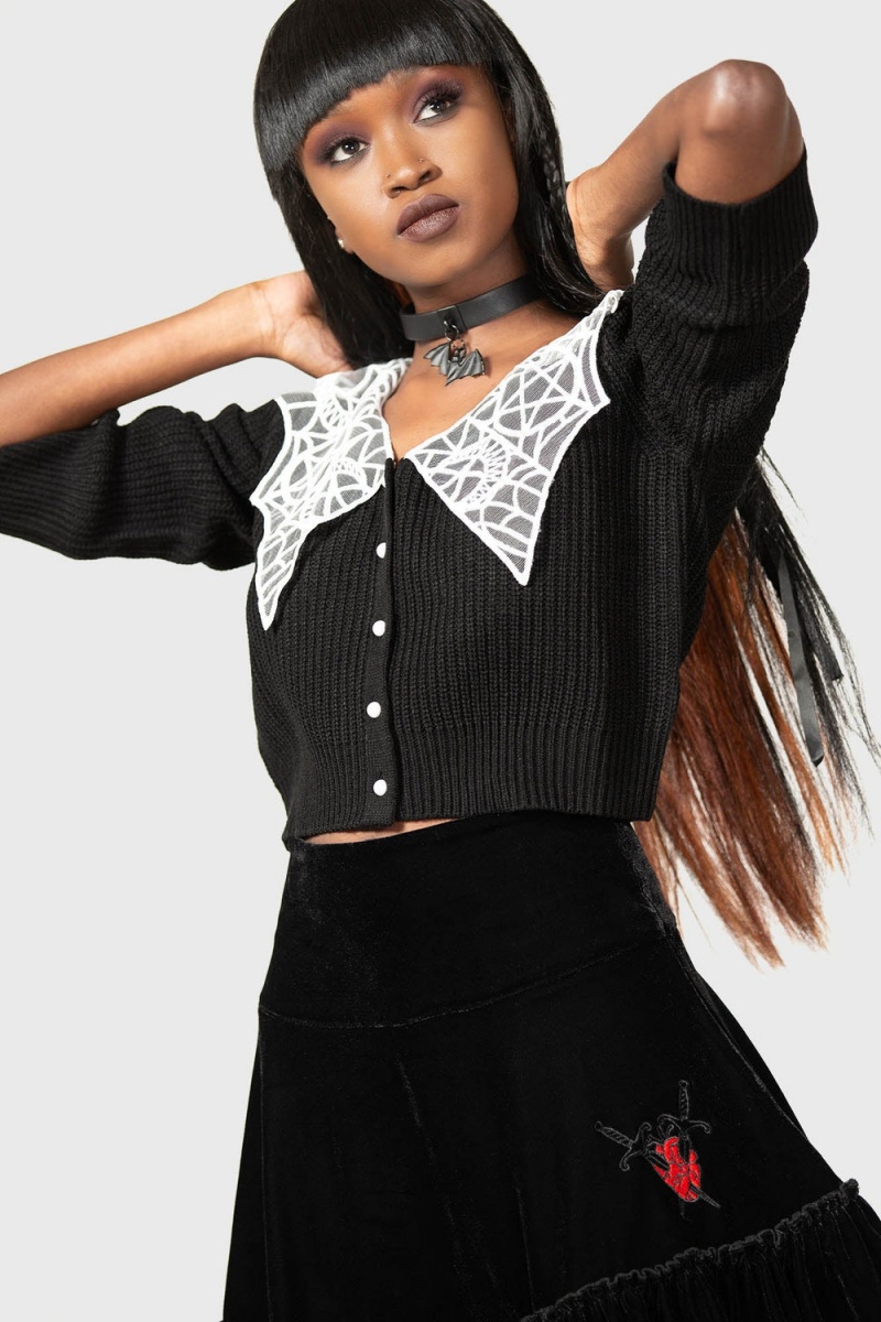 Killstar Clarita Chlo Cardigan Černé | YWHNFC-739