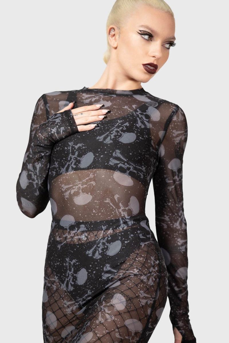 Killstar Clown Tears Bodycon Šaty Černé | KSCIOV-905