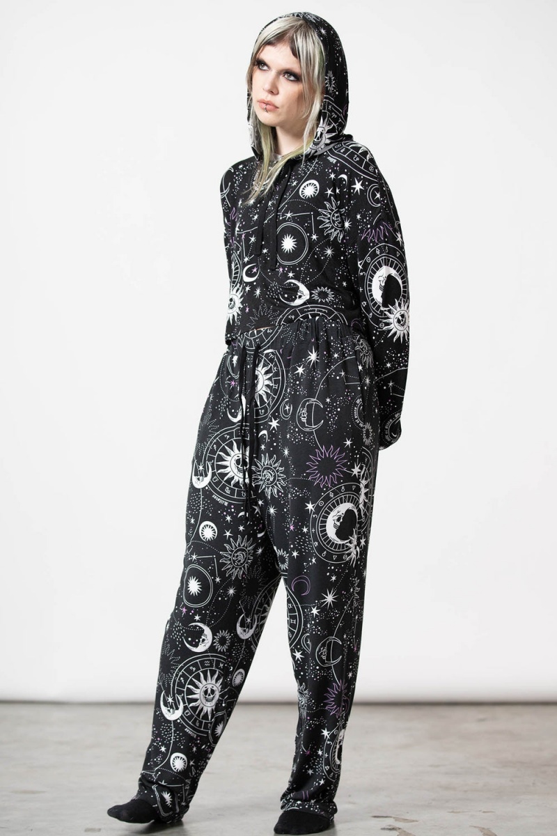 Killstar Corvus Lounge Pants Černé | UHIDKM-532