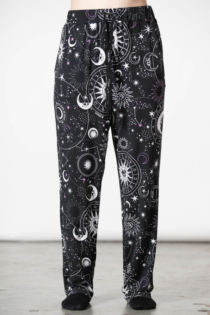Killstar Corvus Lounge Pants Černé | UHIDKM-532