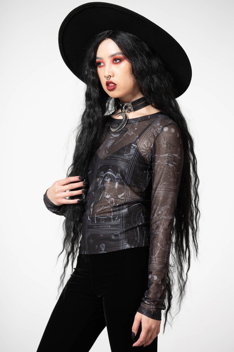 Killstar Cosmina Mesh Top Černé | VCJIUO-821
