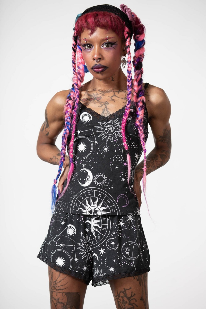 Killstar Cosmos Shorts Černé | POIRYH-725