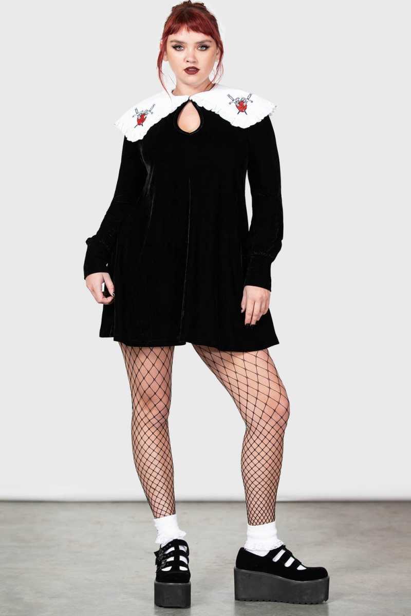 Killstar Courtney Šaty Černé | QXRSYV-718