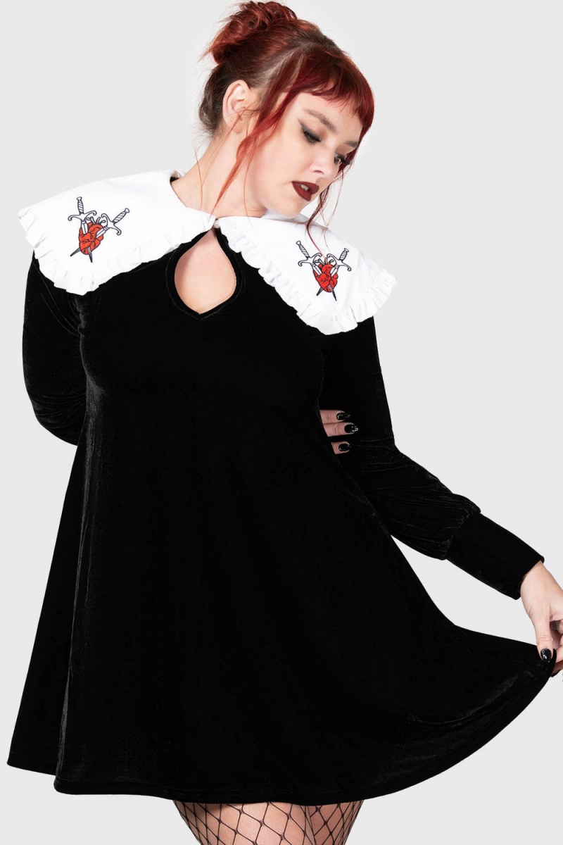 Killstar Courtney Šaty Černé | QXRSYV-718