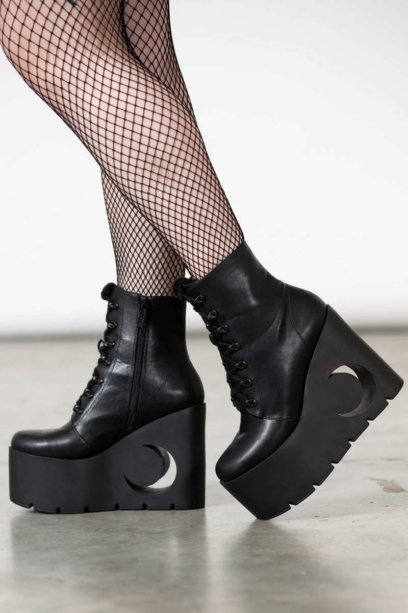 Killstar Crescent Boots Černé | ZTBSVQ-157