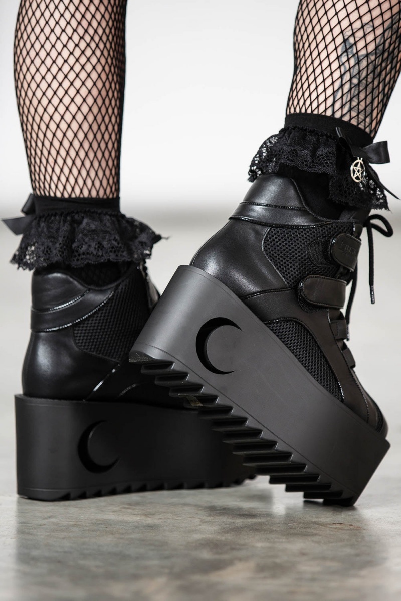 Killstar Crescent Night Platformy Trainers [B] Černé | PZGNBI-941
