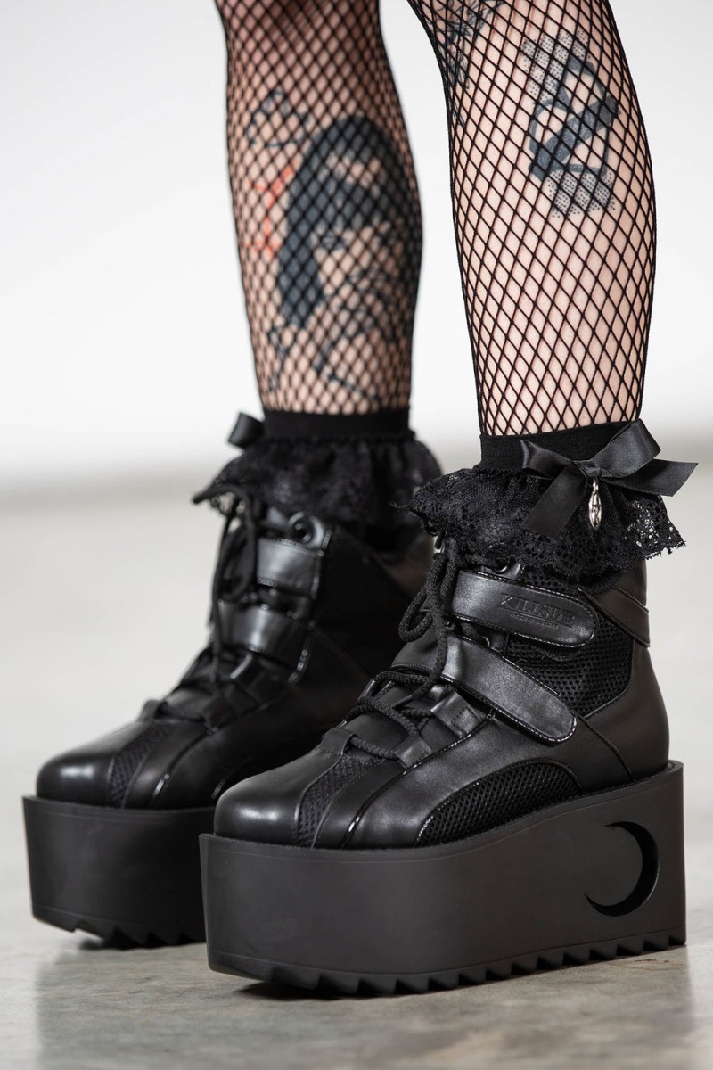 Killstar Crescent Night Platformy Trainers [B] Černé | PZGNBI-941