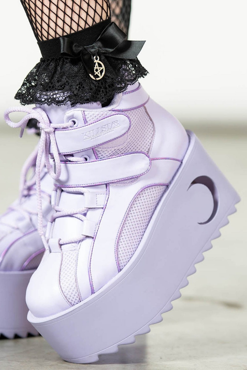 Killstar Crescent Night Platformy Trainers [LILAC] Lilac | JYOKNB-679
