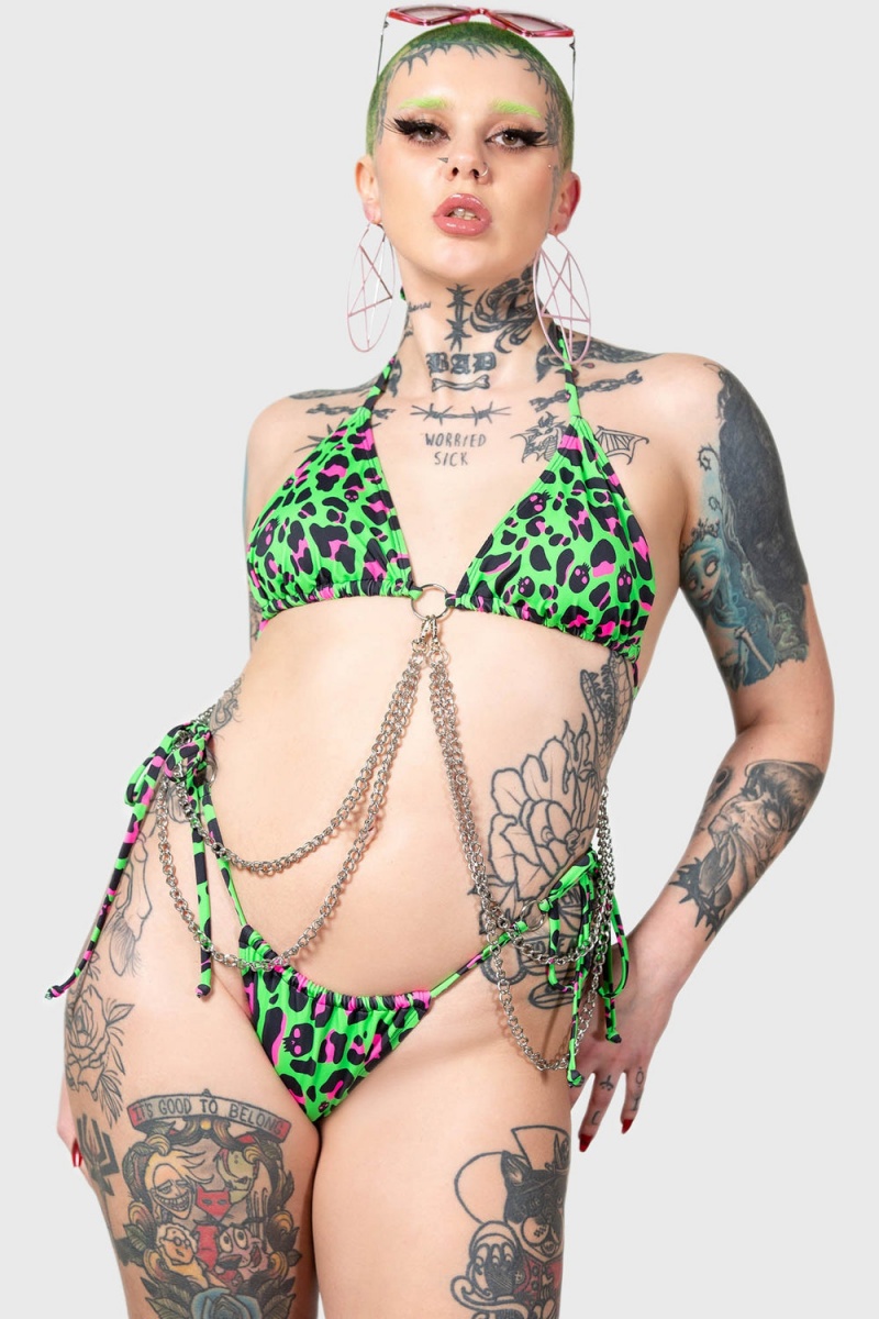 Killstar Crue Bikiny Zelene | UWMYCH-908