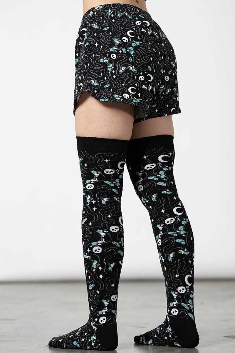Killstar Cthulhu Long Socks Černé | ENLYKQ-864