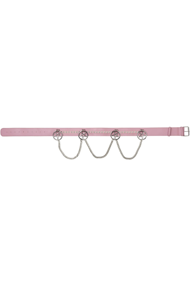 Killstar Curses Belt [PASTEL PINK] [PLUS] Růžové | SIPRYV-298