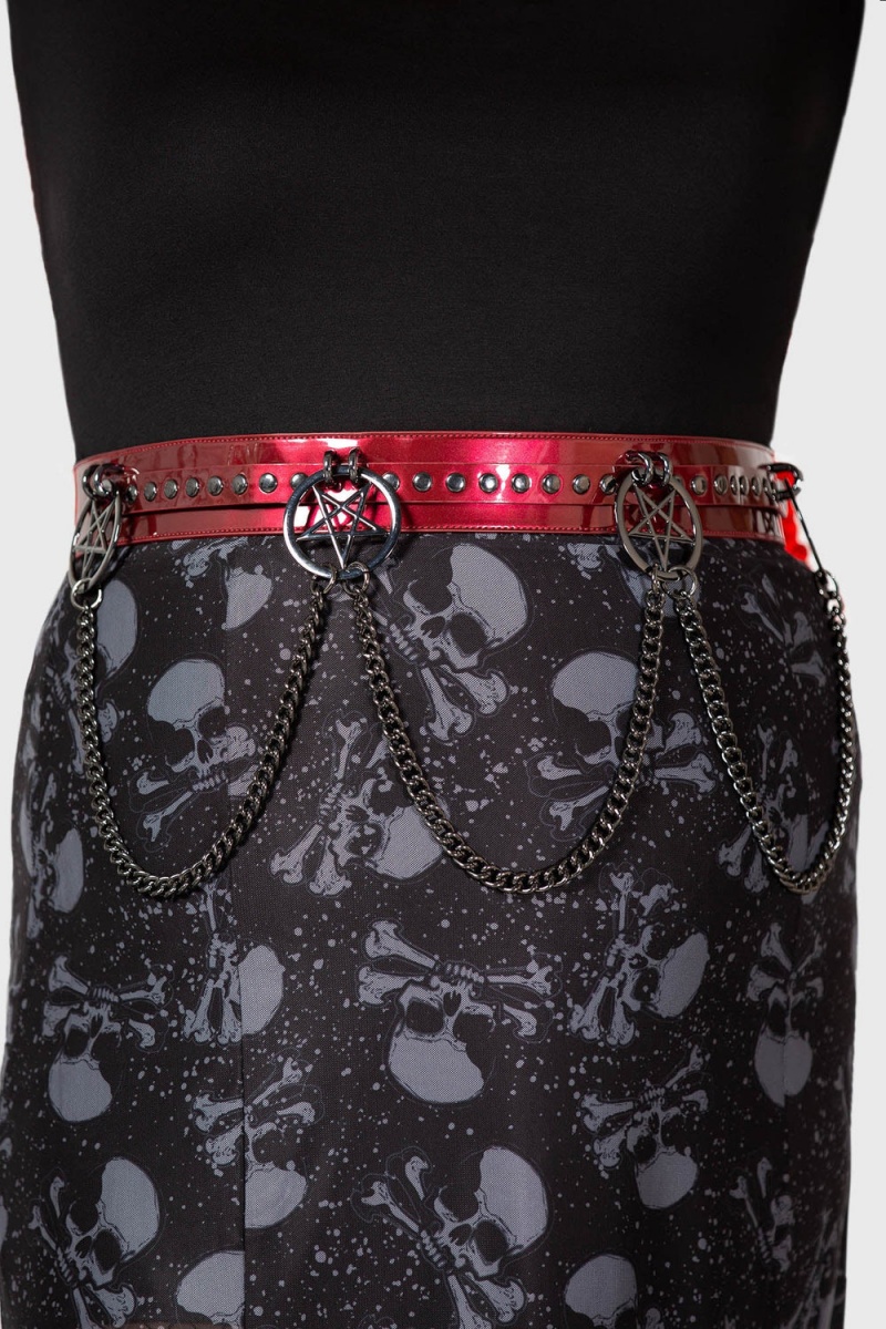 Killstar Curses Belt [PLUS] Červené | SBVUYK-815