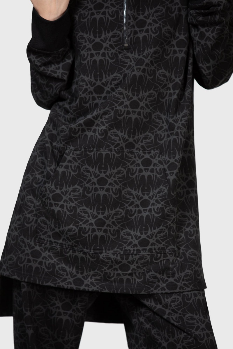 Killstar Cyborg Cell Oversized Hoodie Černé | SDOYTH-632