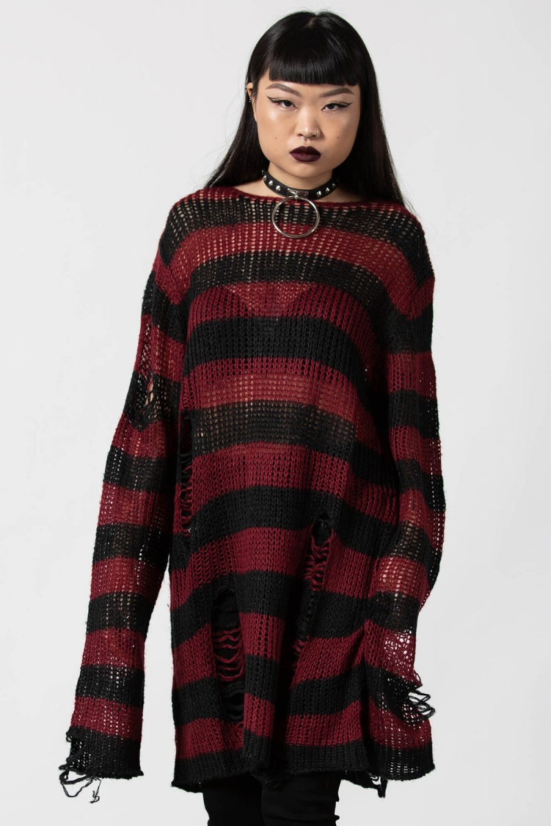 Killstar Dahlia Knit Svetrové Červené | IAHTKB-579