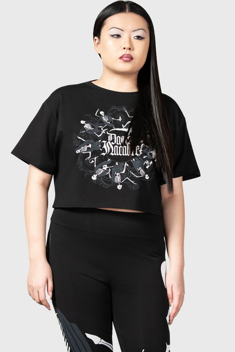 Killstar Danse Macabre Crop Top Černé | WBQHPZ-985
