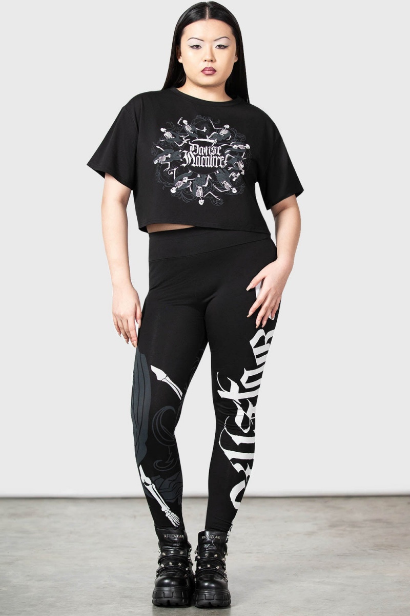Killstar Danse Macabre Crop Top Černé | WBQHPZ-985