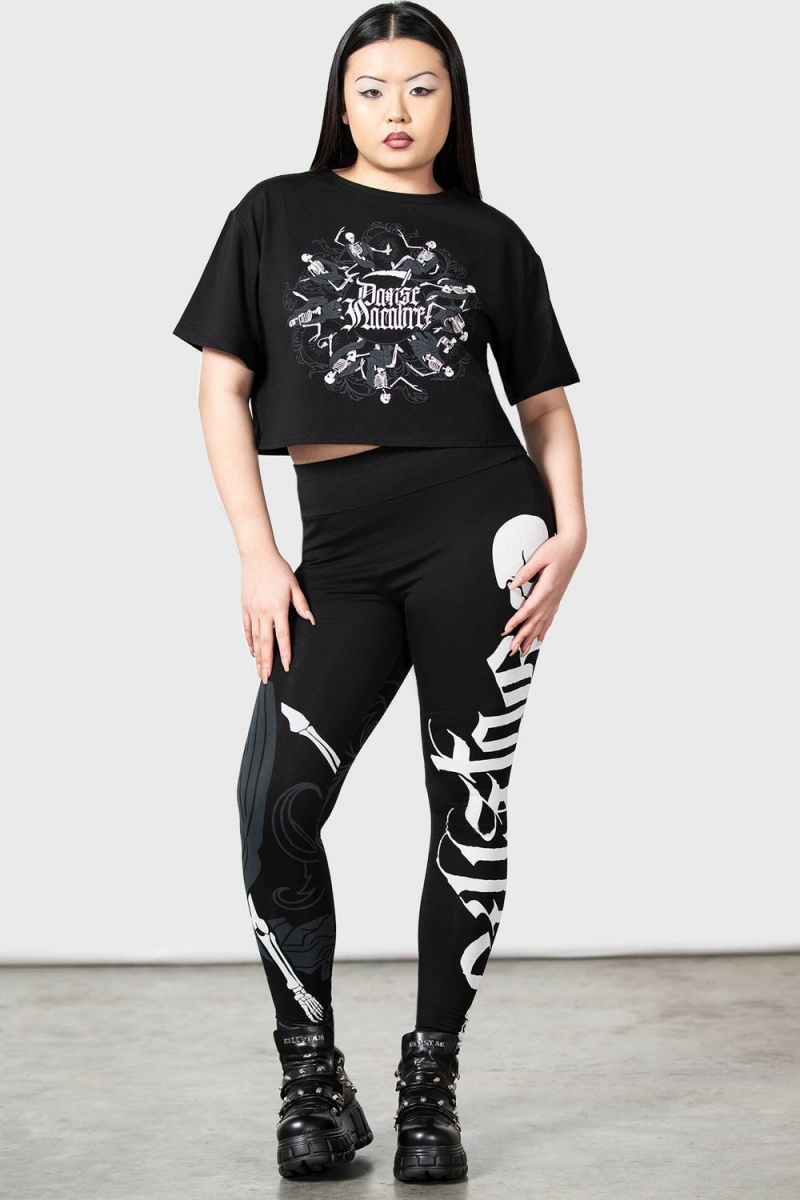 Killstar Danse Macabre Leggings Černé | BAGUER-156