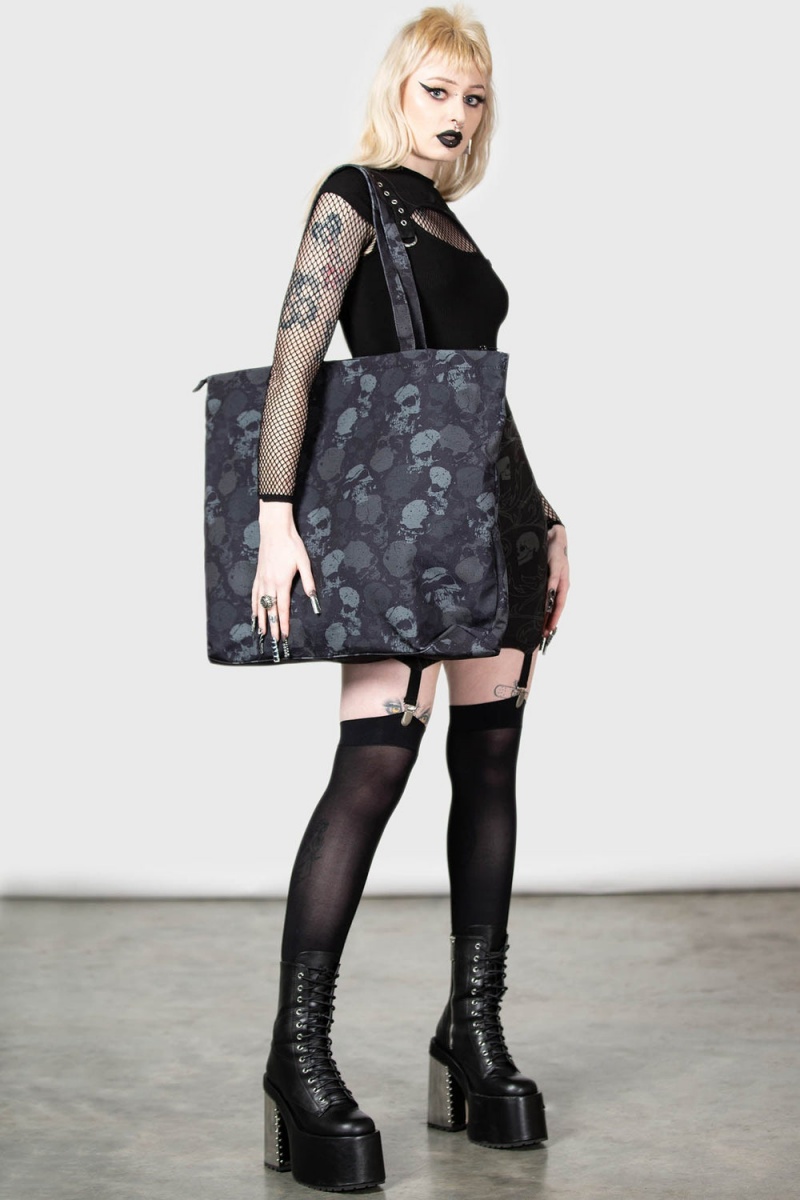Killstar Dark And Doomed Beach Bag Černé | WNLVHA-137