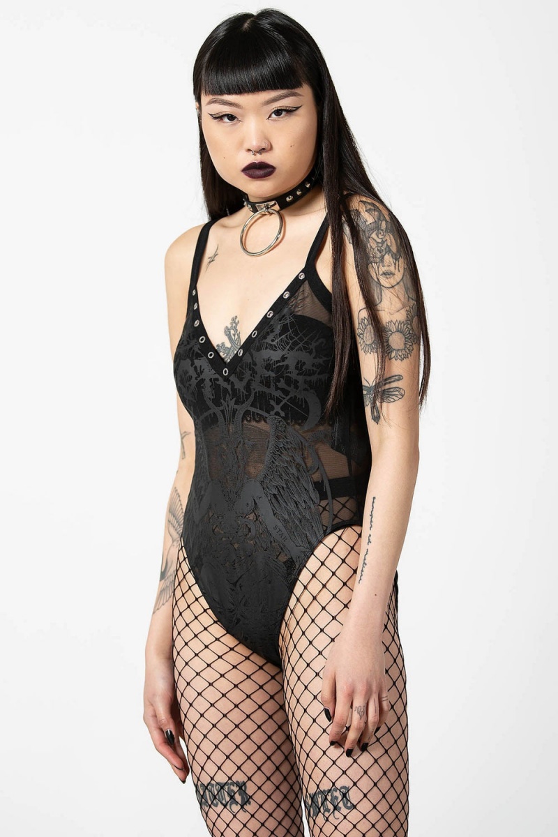 Killstar Dark Forces Bodysuit Černé | XJRQDI-297