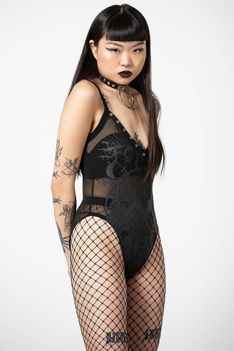 Killstar Dark Forces Bodysuit Černé | XJRQDI-297