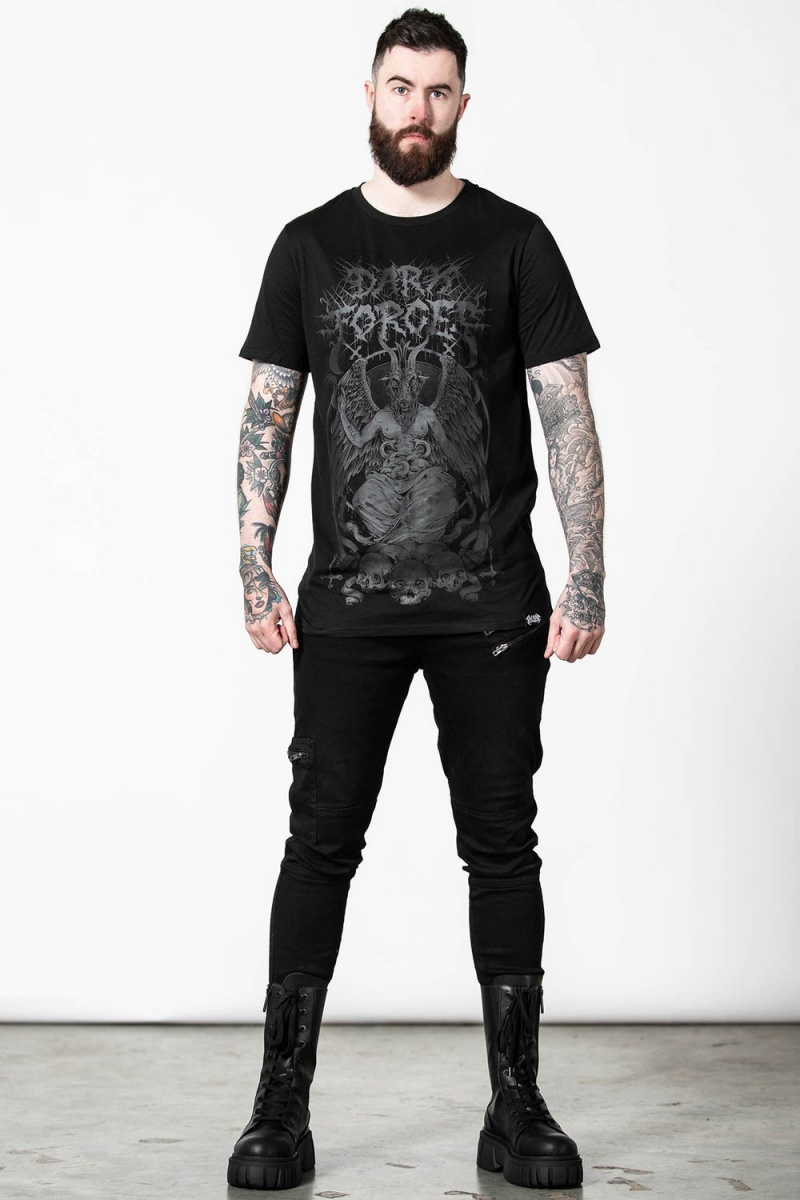 Killstar Dark Forces T-Shirt Černé | KXMWRV-817