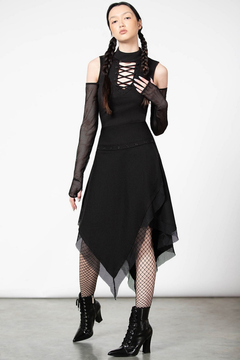 Killstar Dark Half Long Sleeve Top Černé | CTONBR-149
