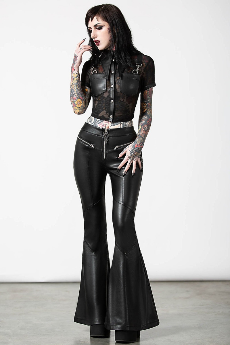 Killstar Dark Halo Crop Shirt Černé | NYSCRQ-685