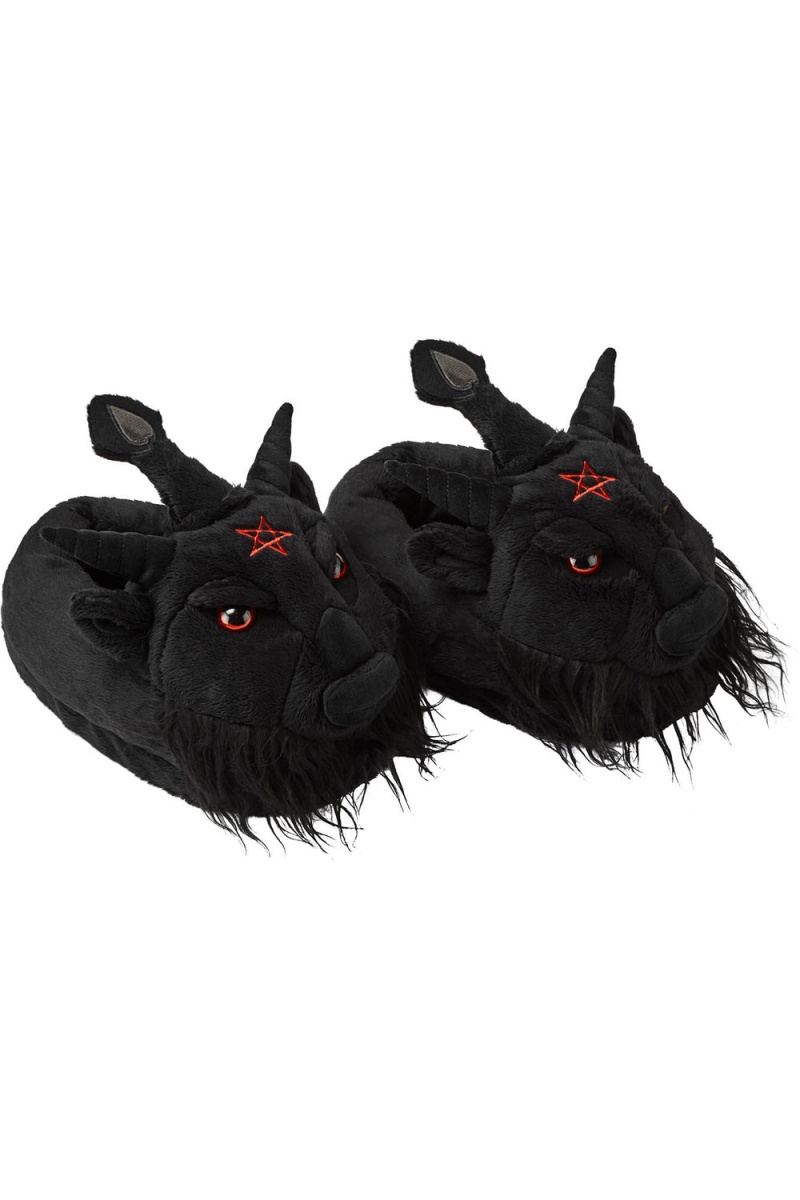 Killstar Dark Lord Slippers Černé | GIMCNE-054
