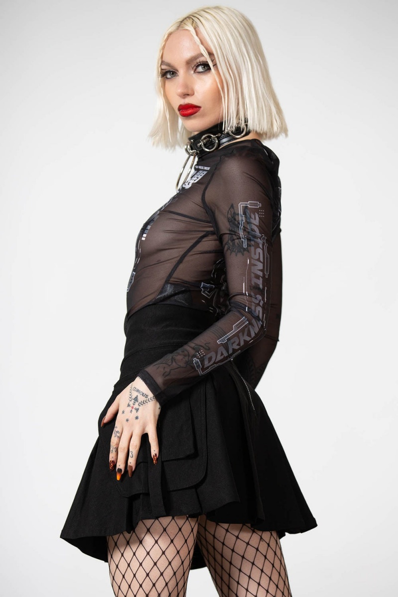 Killstar Darkness Inside Mesh Top Černé | HEOMCG-725