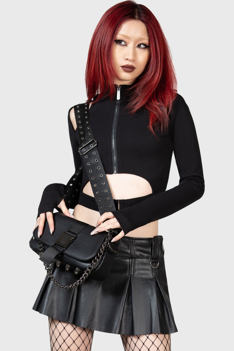 Killstar Darkwave Shoulder Bag Černé | YUMKTZ-692