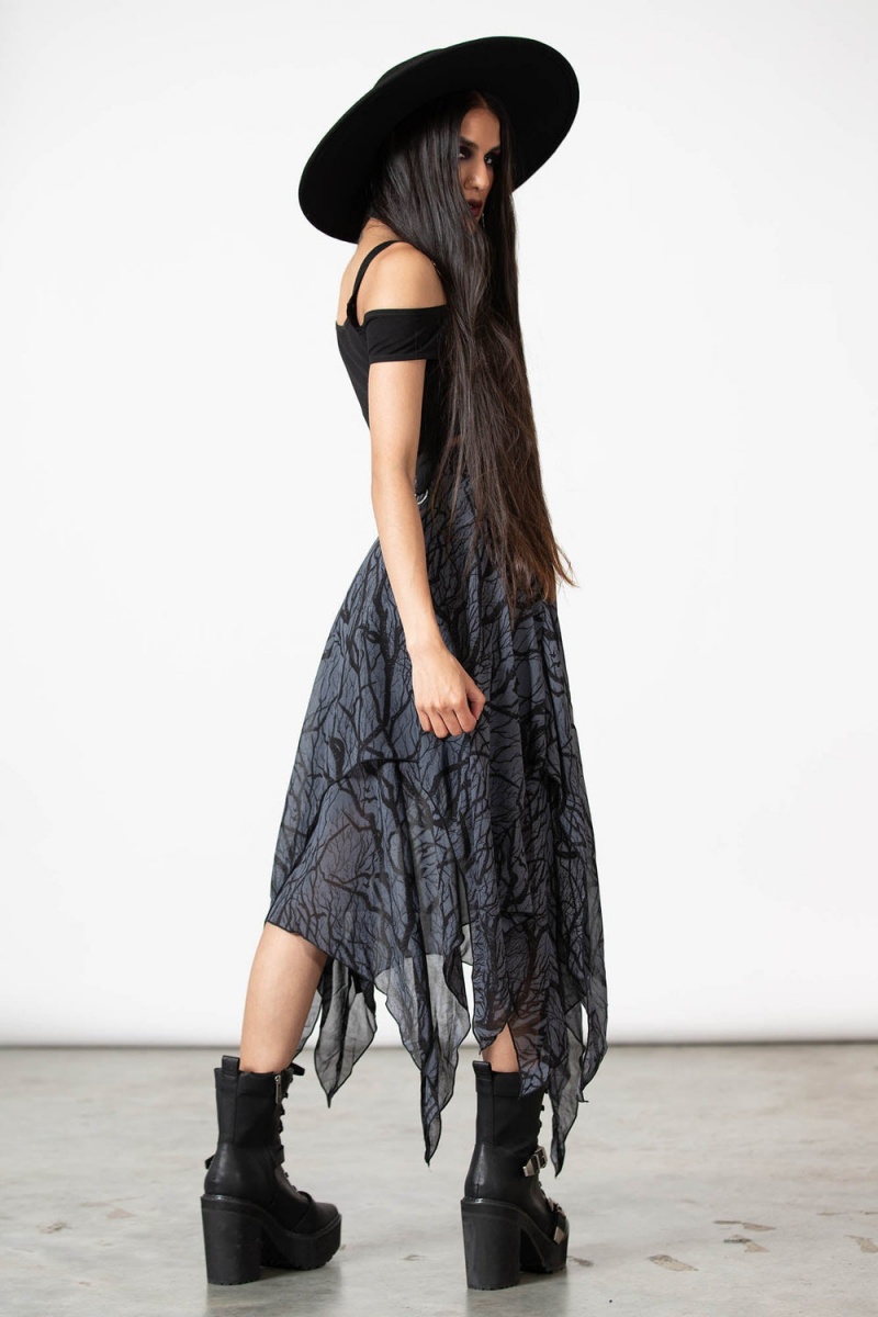 Killstar Dasia Maxi Skirt Černé | PIQYKU-205