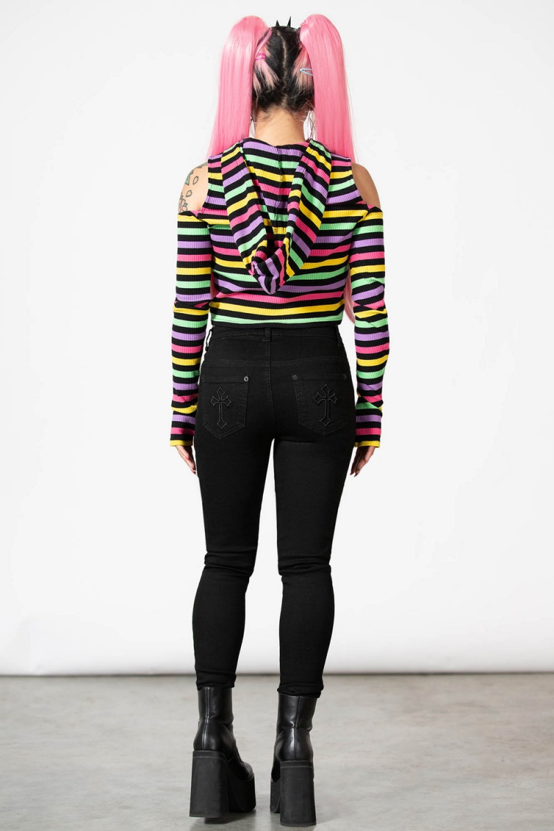 Killstar Dazzle Daze S Kapucí Top Rainbow | QYANRL-162