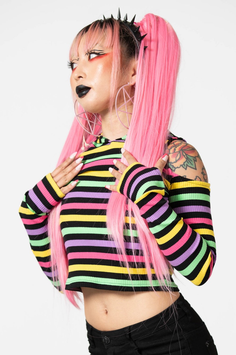 Killstar Dazzle Daze S Kapucí Top Rainbow | QYANRL-162