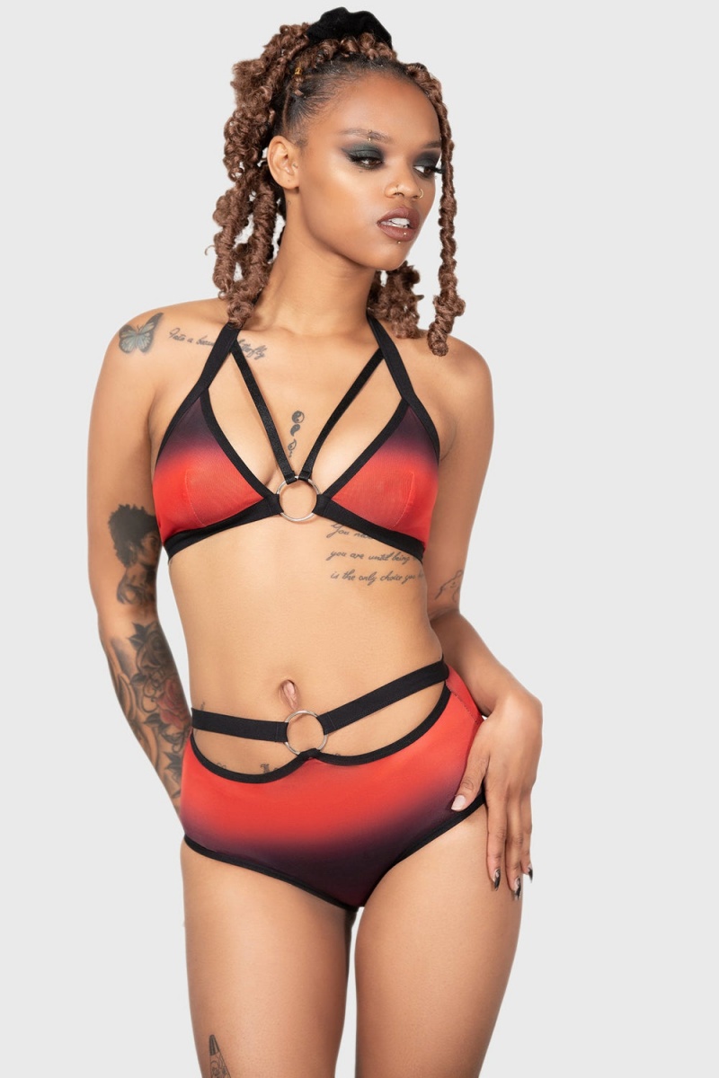 Killstar Dazzling Performance Bralet Červené | TNQWZC-180