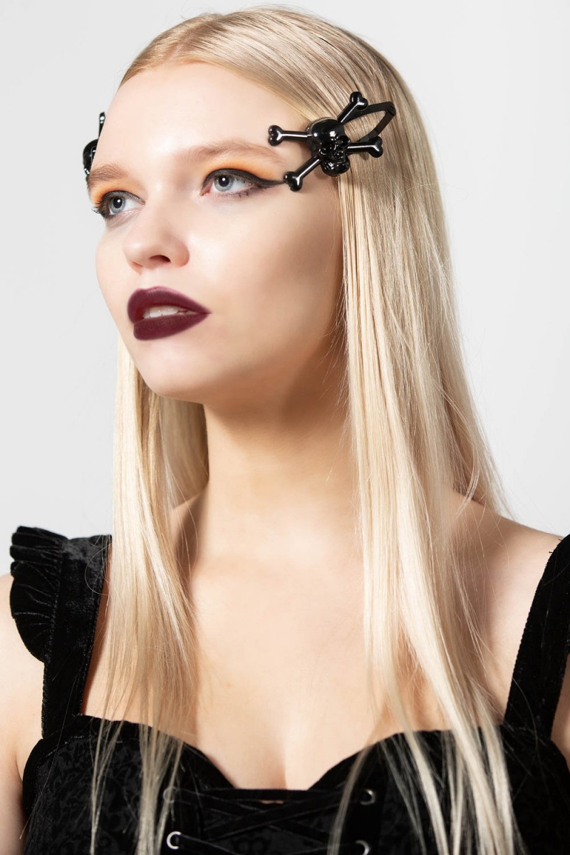 Killstar Dead Pretty Hair Clip Černé | IVFZAL-907