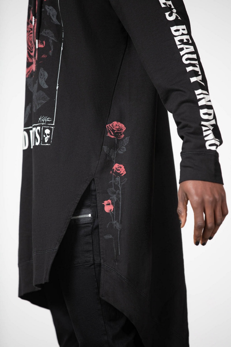 Killstar Dead Rose Hoodie Černé | RHAGTF-439