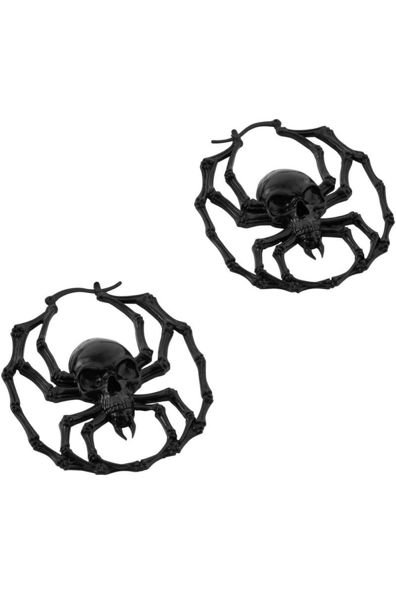 Killstar Deadly Hoop Earrings [B] Černé | IMQKOH-862
