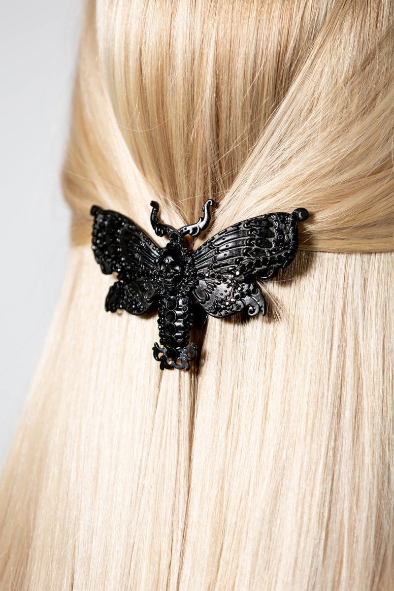 Killstar Death Moth Barrette [B] Černé | DNMVYJ-049