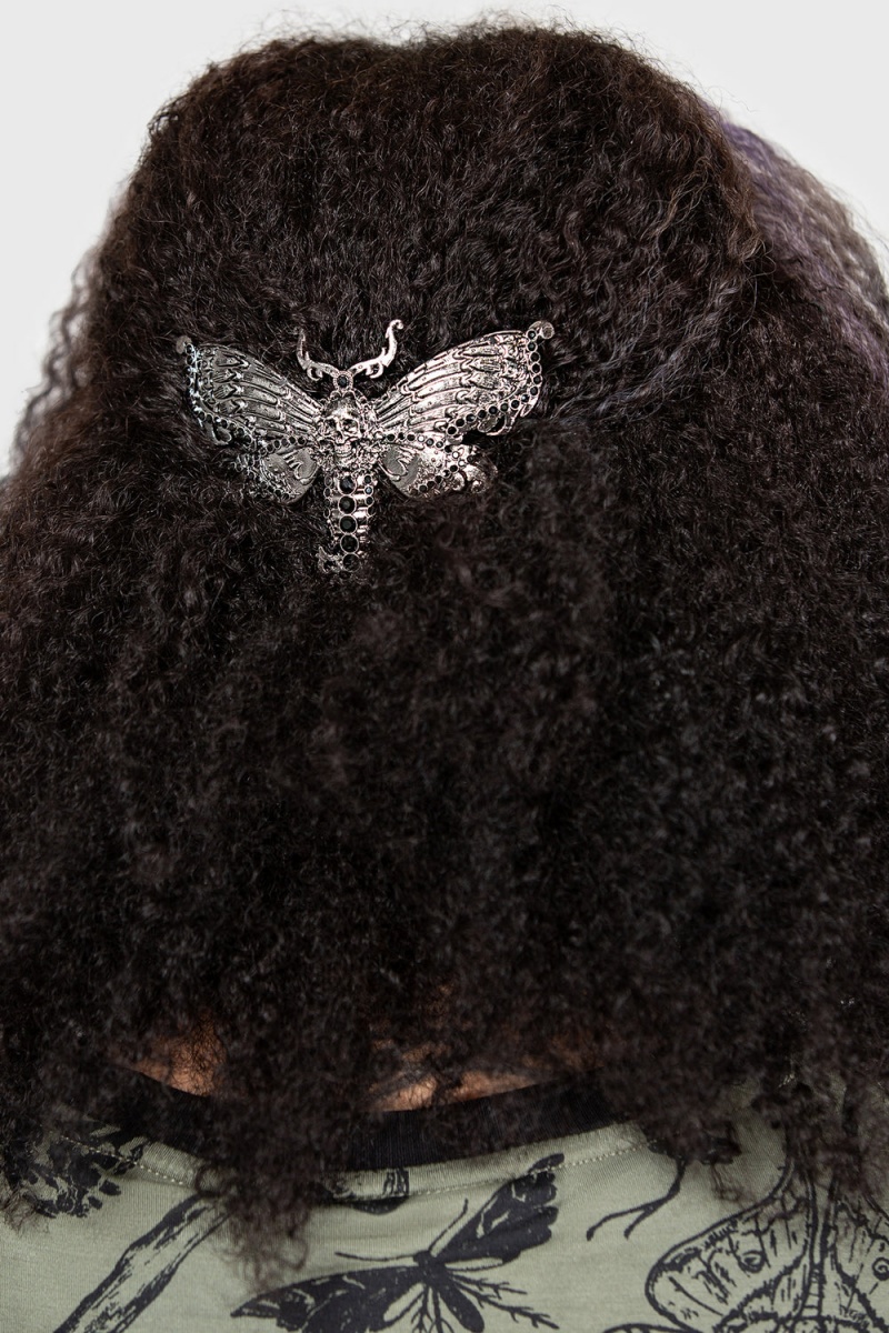 Killstar Death Moth Barrette [S] Stříbrné | EOSHLB-321