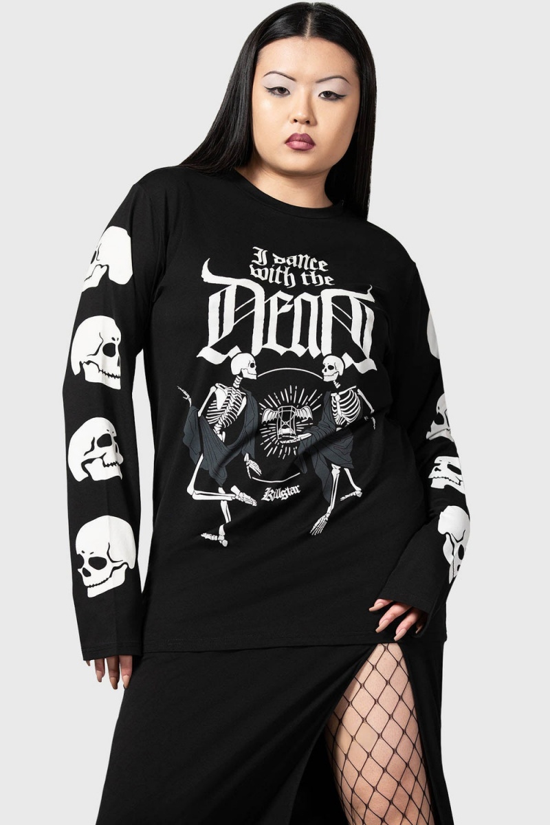 Killstar Deathdanse Long Sleeve Top Černé | CLMQFE-250