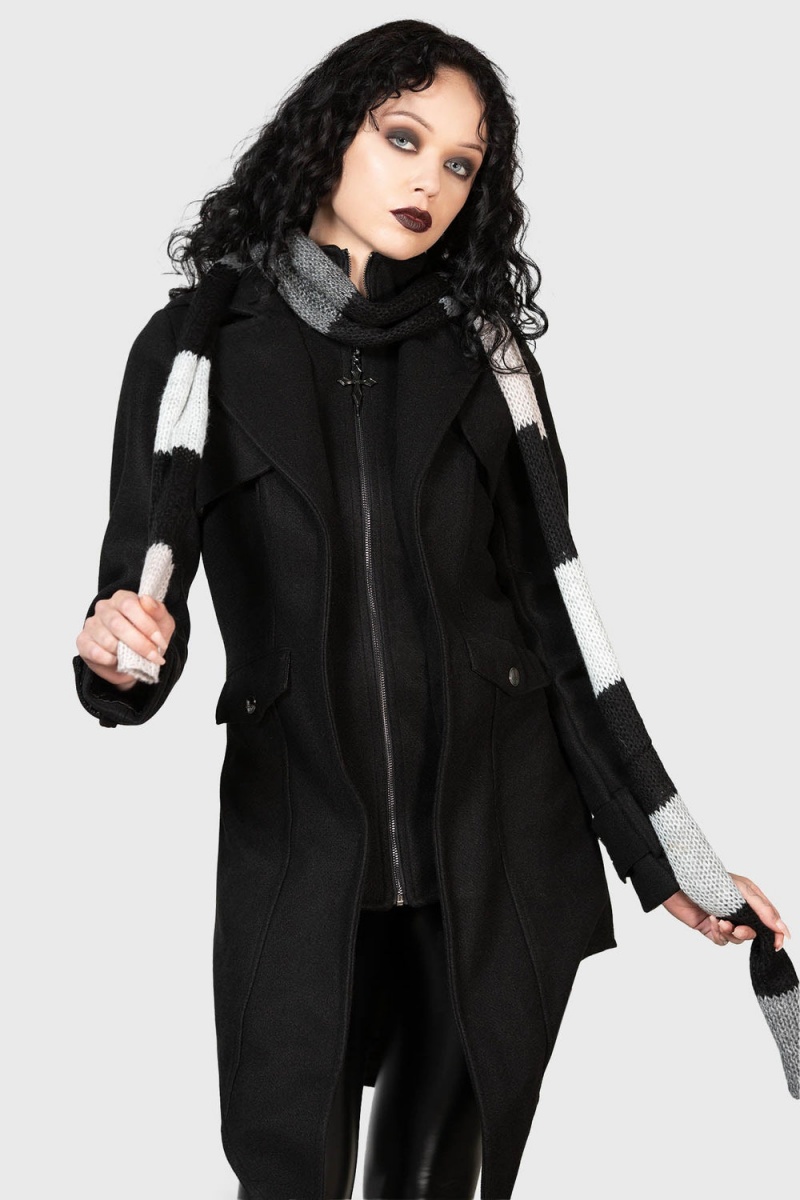 Killstar Deimos Nightmare Coat Černé | TDCNOX-637