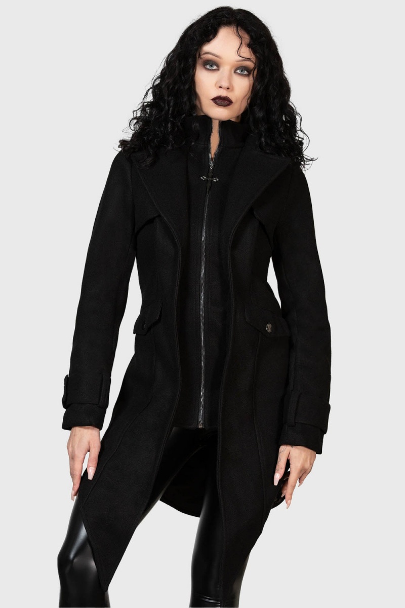 Killstar Deimos Nightmare Coat Černé | TDCNOX-637