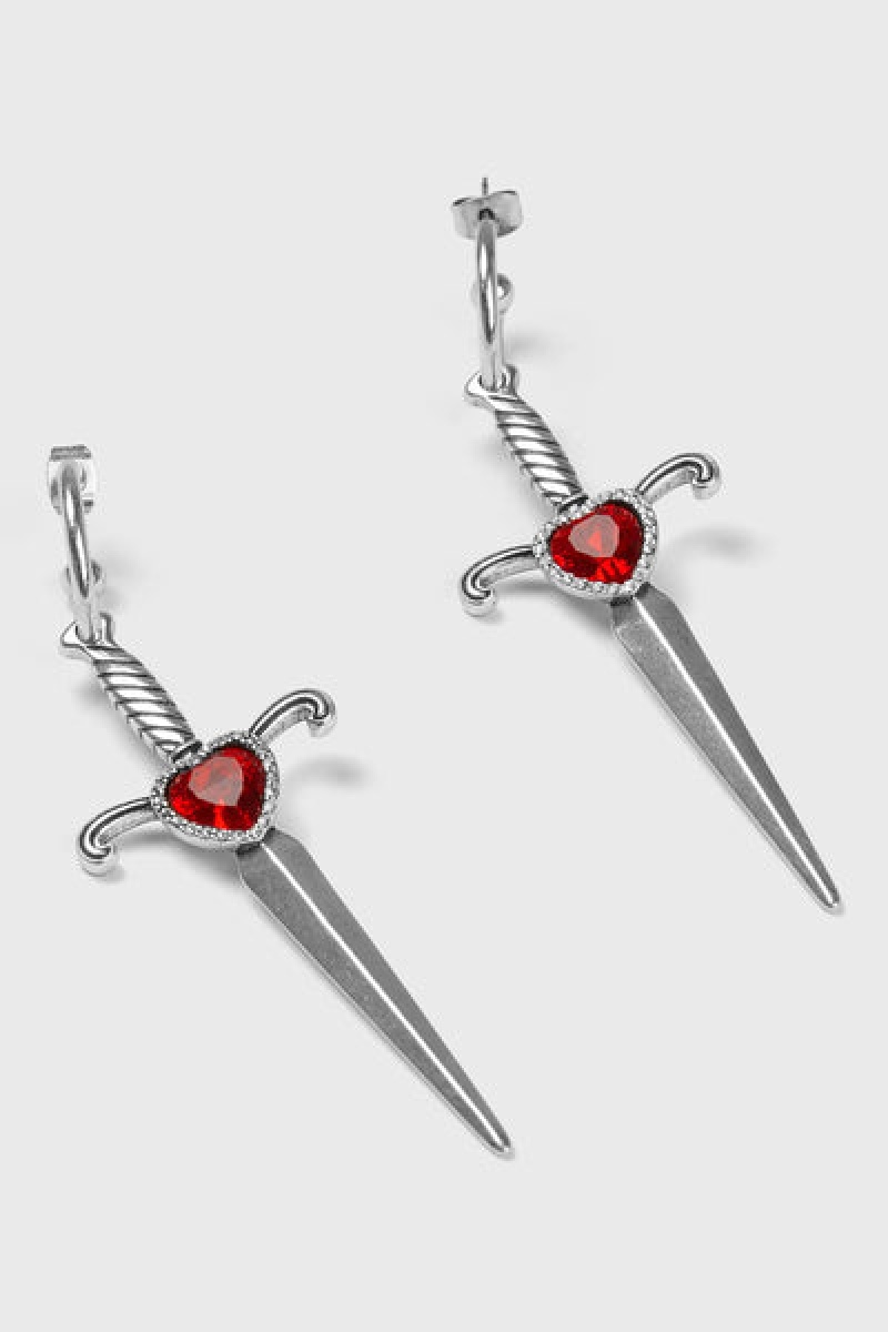 Killstar Desolate Earrings Stříbrné | XVFWYT-963