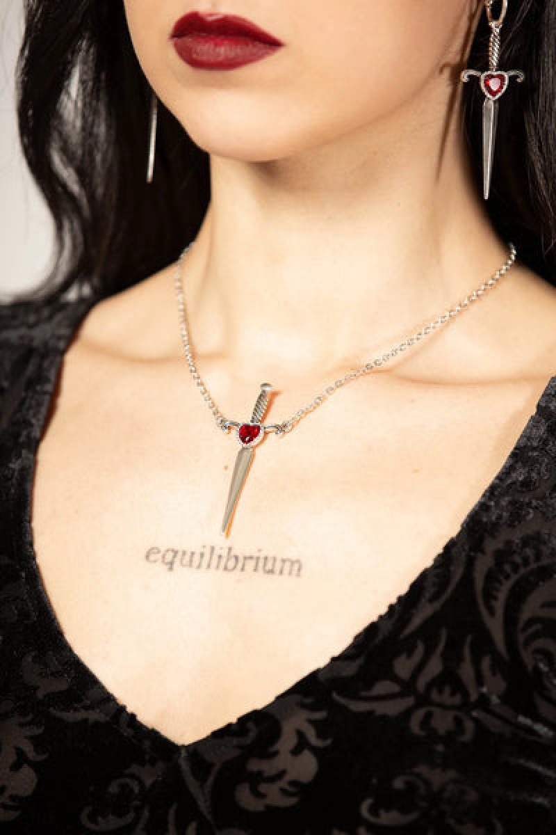 Killstar Desolate Necklace Stříbrné | HTIXUR-197