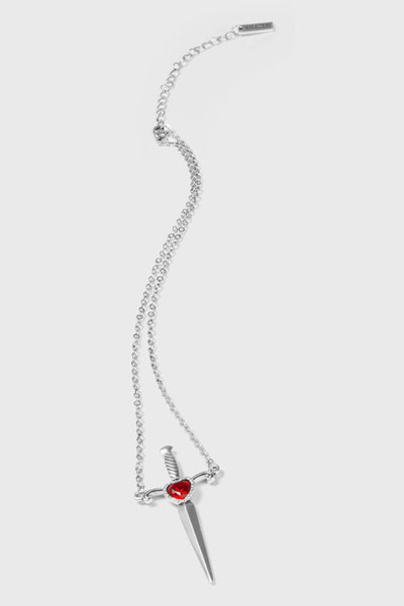 Killstar Desolate Necklace Stříbrné | HTIXUR-197