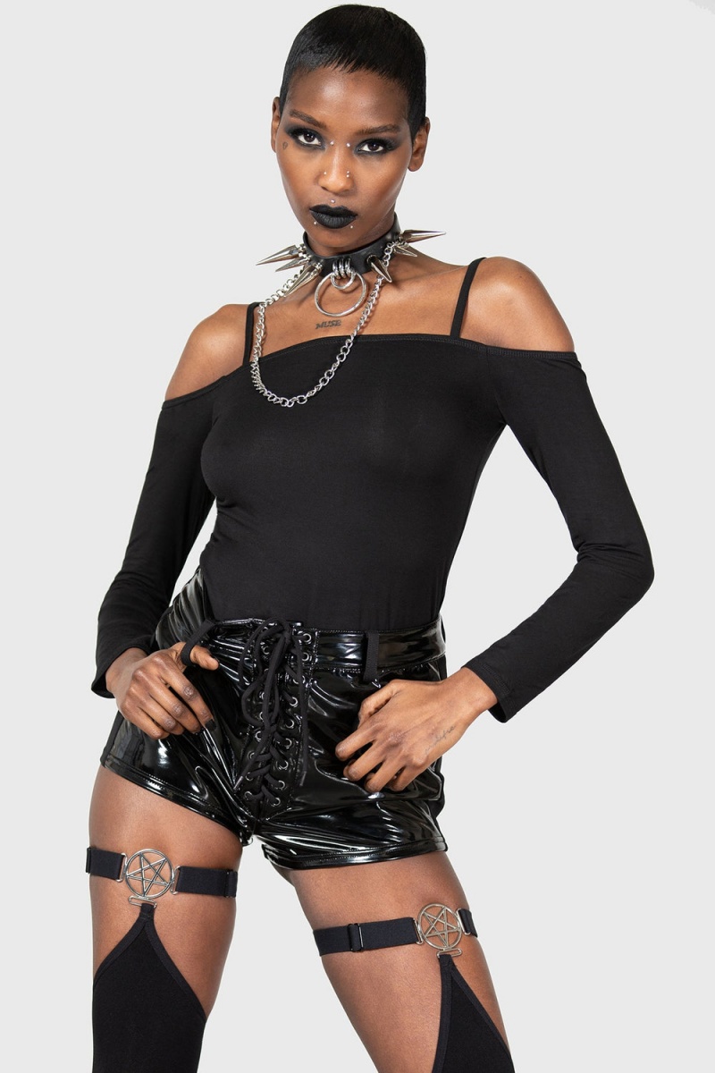Killstar Devastate Bardot Top Černé | IENKTS-924