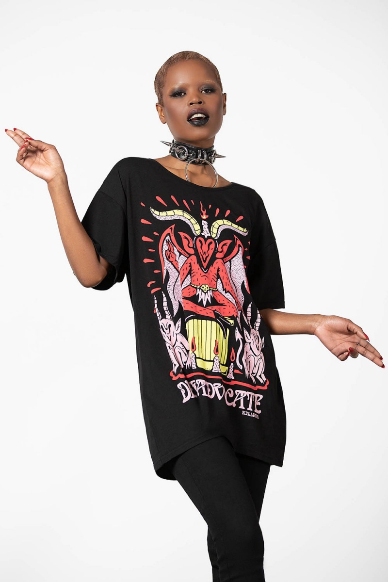 Killstar Devil Incarnate Relaxed Top Černé | SYCHEQ-470