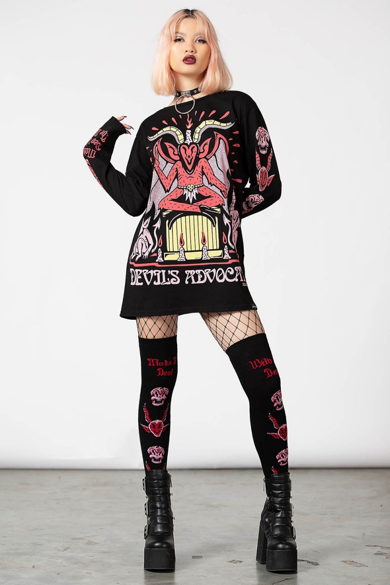 Killstar Devils Advocate Long Sleeve Top Černé | XQYRGS-279