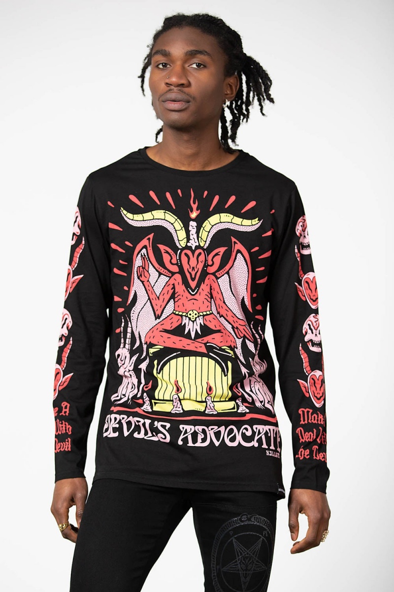 Killstar Devils Advocate Long Sleeve Top Černé | XQYRGS-279